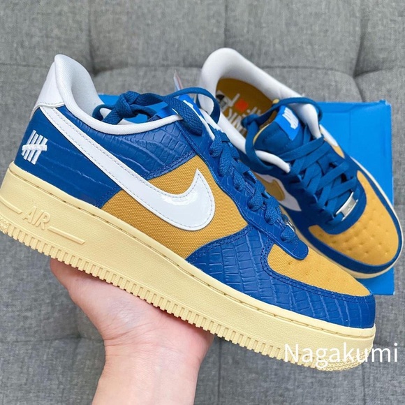💙💛🤍 Nike Air Force 1 x dunk undefeated edition - Picture 1 of 4